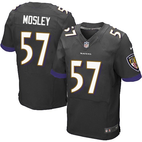Men's Elite C.J. Mosley Nike Jersey Black Alternate - #57 NFL Baltimore Ravens